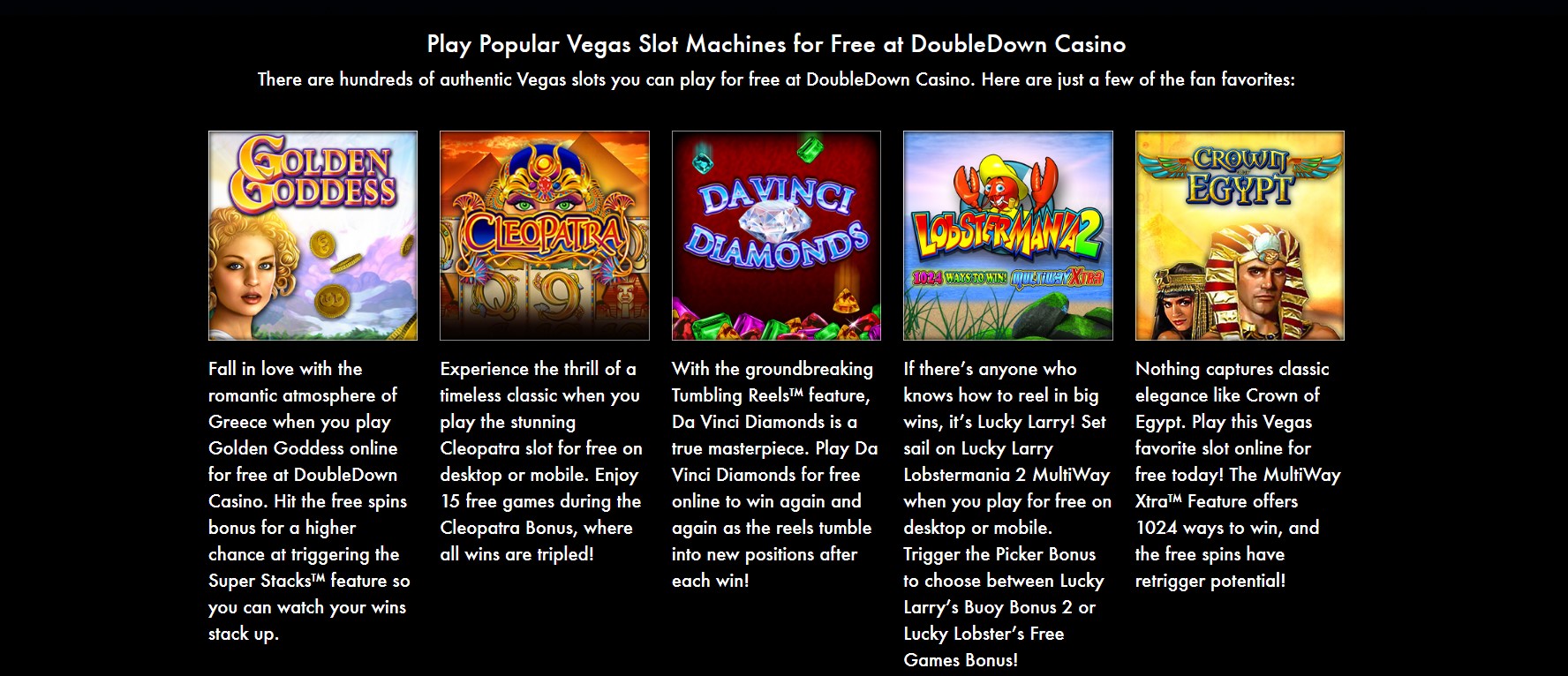 Κορυφαία παιχνίδια DoubleDown Casino